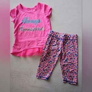 ‼️5 items for $8‼️Kidgets Pink Tee and Swirl Leggings Set